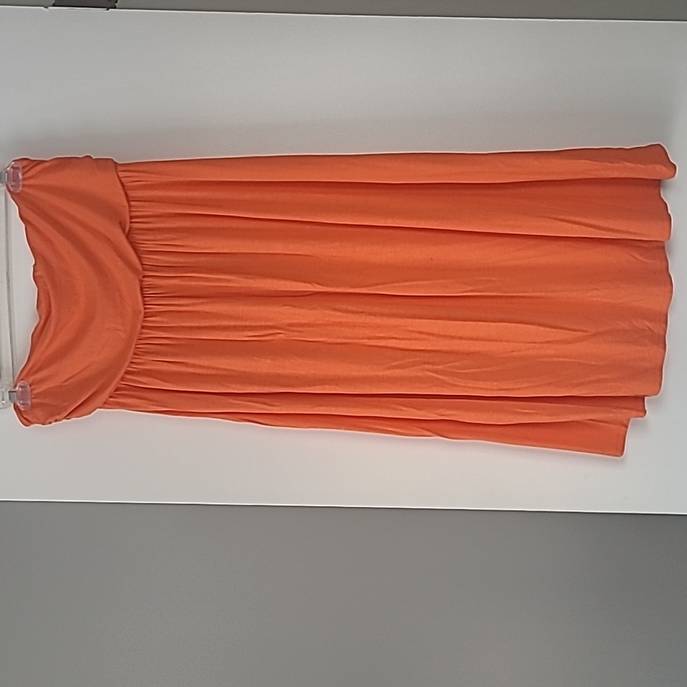 Women's 24Seven Comfort Apparel Vibrant Orange Strapless Dress - 1X